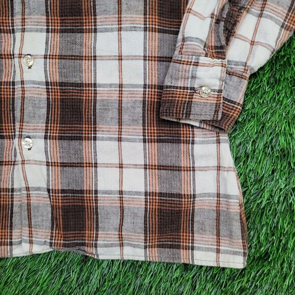 Vintage 80s Mr-Leggs Plaid Button Shirt M 15.5 20x26 Western - Picture 11 of 11